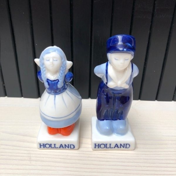 Delfts Blauw Kuspaar Man en Vrouw – Peper en Zout Stel - Afbeelding 2