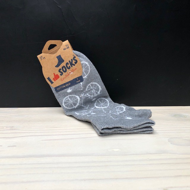 Enkel sokken fiets grijs