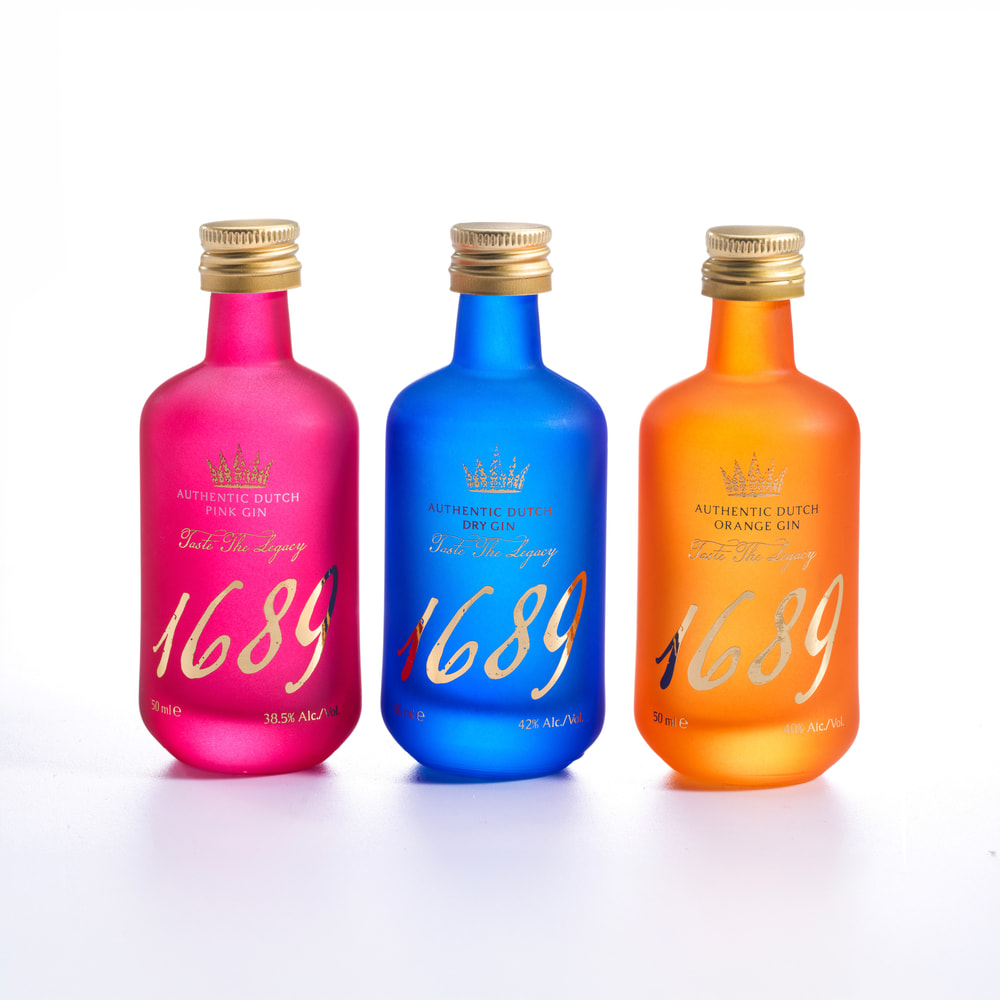 Gin 1689 Mini Proefpakket 3-pack hollandse gin mini flesjes 50ml